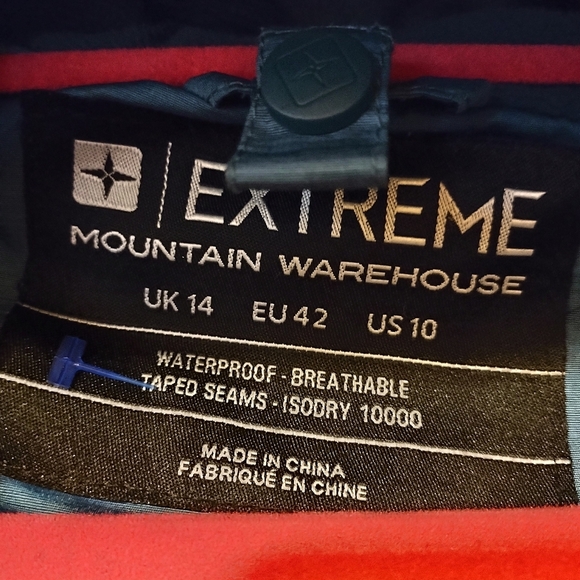 Extreme Mountain Warehouse Women's Blue Hooded Jacket Waterproof Size 10 - Picture 3 of 8